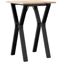 vidaXL Mesa auxiliar con estructura en forma de Y, 50x50x75 cm, madera maciza de pino y acero