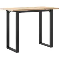 vidaXL Mesa de comedor con estructura en forma de "O", 100x50x75,5 cm, madera maciza de pino y acero
