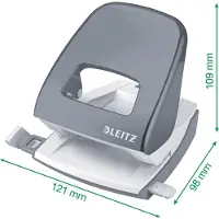 Leitz 5008 NeXXt WOW Perforadora blanco metalizado con 2 orificios (30 hojas)