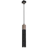 Milagro Lámpara colgante , color negro cepillado, madera envejecida, 1 foco mini GU10