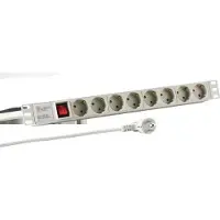 EFB Elektronik EK631DE.2GR 19" 1HE Steckdosenleiste 8xCEE 7/3 mit Schalter,Alu,grau