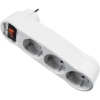 EDM Tira de enchufes con 3 tomas y interruptor de luz, modelo 40045