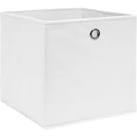 vidaXL : Caja de almacenamiento, 10 unidades, de tela no tejida, 28x28x28 cm, color blanco
