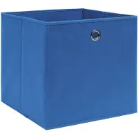 vidaXL - Cajas de almacenamiento, 4 unidades, de tela no tejida, 28x28x28 cm, color azul