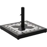 vidaXL Soporte para sombrilla, diseño cuadrado, negro y blanco, capacidad: 12 kg. (Marca: )