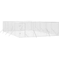 vidaXL - Jaula para perros para exteriores, color plateado, 6x10x2 metros, acero galvanizado