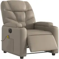 vidaXL : Sillón de masaje eléctrico, color cappuccino, tapizado en cuero sintético