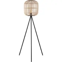 Eglo Bordesley, color negro, madera, casquillo E27, 1 bombilla, 220-240 V, 50-60 Hz, 220-240 V