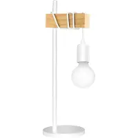 Eglo Townshend, Blanco, Madera, Acero, Madera, Salón, II, E27, 1 bombilla