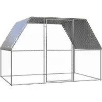vidaXL Jaula para gallinas, plateada y gris, 3x2x2 metros, acero galvanizado