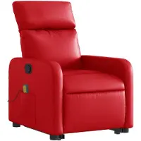 vidaXL Sillón de masaje con ayuda para levantarse, color rojo, tapizado en cuero sintético, marca