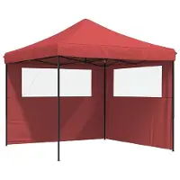 vidaXL : Tienda de campaña plegable tipo pop-up para fiestas, con 2 paneles laterales, color burdeos