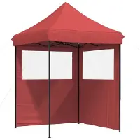 vidaXL : Tienda de campaña plegable tipo pop-up para fiestas, con 2 paneles laterales, color burdeos