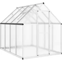 vidaXL Invernadero con estructura de base, color plateado, 224x169x195 cm, aluminio