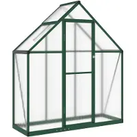 vidaXL Invernadero con estructura de base, color verde, 169 x 58 x 195 cm, aluminio