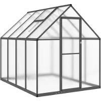 vidaXL Invernadero con estructura de base, color antracita, 224x169x195 cm, aluminio