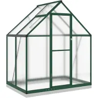 vidaXL Invernadero con estructura de base, color verde, 169 x 114 x 202 cm, aluminio