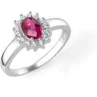 Smart Jewel Anillo rosa oscuro / plata / blanco
