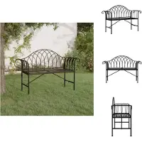 vidaXL Banco de jardín para 2 personas, 128 cm, color , acero - Bancos de jardín