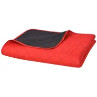 vidaXL Manta reversible con diseño acolchado, color rojo y , 220x240 cm
