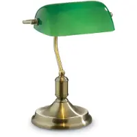 Ideal Lux LAWYER TL1, latón, verde, vidrio, metal, dormitorio, estudio, IP20, casquillo E27, 1 bombilla