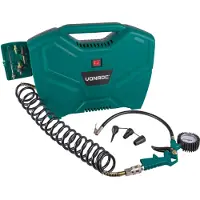 Vonroc Compresor portátil 1100W | 8 bar - Sin aceite - Incluye 11 accesorios