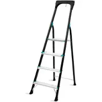 Vonroc Escalera doméstica PRO - 4 peldaños - Antideslizante | Capacidad máx. 150kg