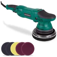 Vonroc Pulidora de doble acción 1050W - 150mm | Incluye 1 almohadilla de pulido