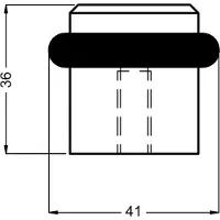 Hermeta Tope para puerta inferior 4735 D.39 mm H.36 mm Aluminio anodizado . Montaje con tacos