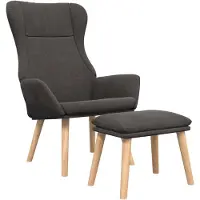 vidaXL Sillón reclinable con reposapiés, color gris oscuro, tapizado en tela