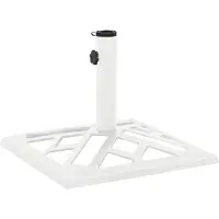 vidaXL Soporte para sombrilla blanco de , 44x44x31 cm, hierro fundido