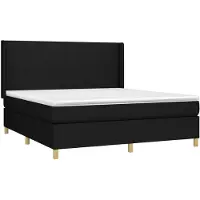 vidaXL Cama con somier y colchón, color , 160x200 cm, tapizada en tela