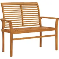 vidaXL : Banco de jardín de 112 cm, madera maciza de teca