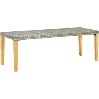 vidaXL Banco de jardín, 80 cm, ratán sintético, gris