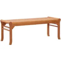 vidaXL Banco de jardín para 2 personas, 120 cm, madera maciza de eucalipto
