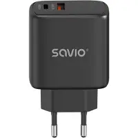 Savio Cargador De Pared Usb-a Y Usb-c La-06/b Usb Quick Charge Power Delivery 3.0 30w