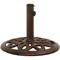 vidaXL Soporte para sombrilla de , color bronce, 40x40x32 cm, hierro fundido