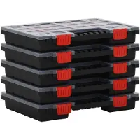 vidaXL , cajas de almacenamiento, juego de 5 unidades, 34,5 x 25 x 5 cm, polipropileno