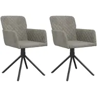 vidaXL : 2 sillas de comedor, giratorias, color gris claro, tapizadas en terciopelo