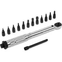 Vonroc Llave dinamométrica ¼" - 265mm - 5-25Nm | Incl. juego de puntas de 12 piezas