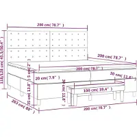 vidaXL Cama con somier y colchón de color crema, 200x200 cm, tapizada en tela