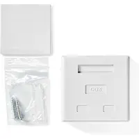 Nedis Caja de pared con malla | Para pared | 2 puertos | STP CAT6 | Llano | Hembra | Dorado | PVC | Blanco | Caja