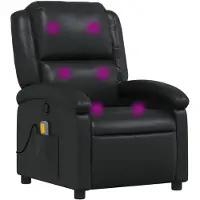 vidaXL Silla de masaje negra de , tapizada en cuero sintético
