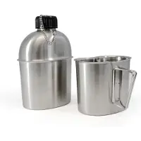 Origin Outdoors - Edelstahl Feldflasche - Botella size 1,2 l, gris