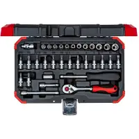 Gedore , juego de llaves de vaso de 1/4", de 4 a 13 mm, 33 piezas, referencia R49003033, código 3300051