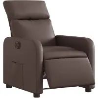 vidaXL Sillón reclinable eléctrico, color marrón, tapizado en cuero sintético