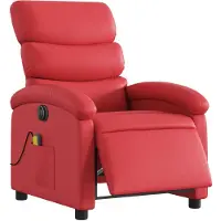 vidaXL Sillón de masaje eléctrico, color rojo, tapizado en cuero sintético ()