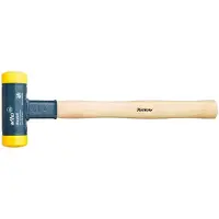 Wiha Martillo Schonhammer, sin retroceso, con mango de madera de hickory y cabeza redonda (02099), 70 mm