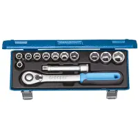 Gedore Juego de llaves de tubo de 1/2", 13 piezas, hexagonal, de 10 a 24 mm, modelo 19 KMU-20