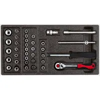 Gedore , juego de llaves de vaso de 1/4", sistema modular 2/6, 37 piezas, referencia 3301705